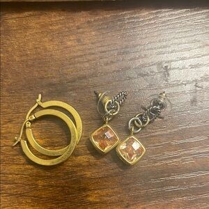 Elegant Gold and Orange Earrings